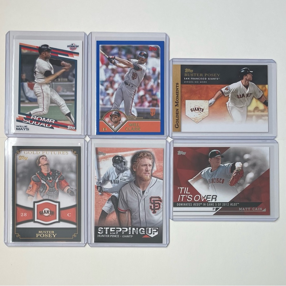 Lot of 6 San Francisco Giants Topps MLB Baseball Cards